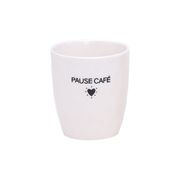 Tasse Pause café en céramique blanc 18cl