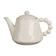 Théière en grès blanc moucheté avec filtre 1L - Organic
