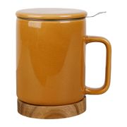 Tisanière en grès moutarde craquelé avec filtre 35cl - Nordika