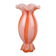 Vase bonbon en verre rayé rose et orange h29cm - Pop's