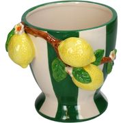 Vase citron en dolomie verte 14x15.5x14.7cm