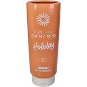 Vase crème solaire en faïence orange h20cm