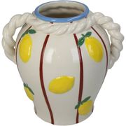 Vase en grès jaune citron 20x16x19cm