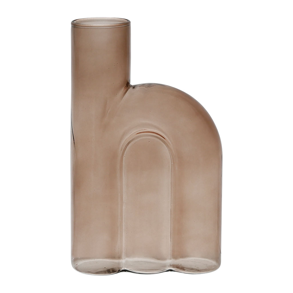 Vase soliflore fumé en verre - blue sand