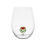 Verre à eau couronne de noël en verre borosilicate 50cl