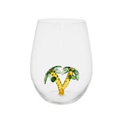 Verre à eau palmier en verre borosilicate ambre et vert 50cl