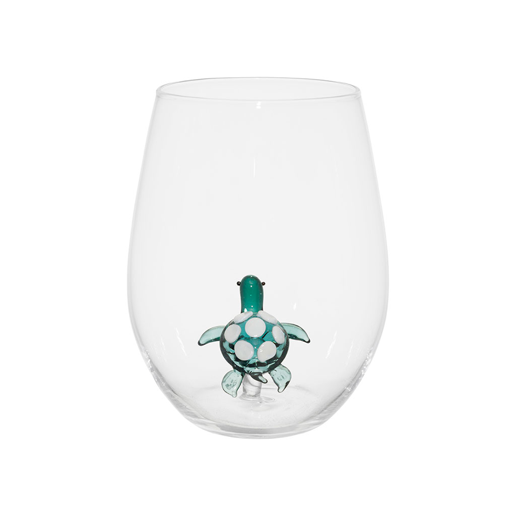 Verre à eau tortue en verre borosilicate émeraude 50cl