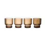 Verres à eau x4 striés ambre fumé 28cl - Héritage