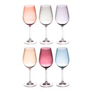 Verres à vin x6 en cristallin multicolore 35cl - Lumen