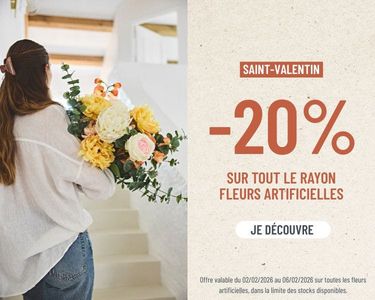 saint valentin : -20% sur les fleurs artificielles