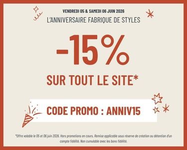 anniversaire fabrique de styles
